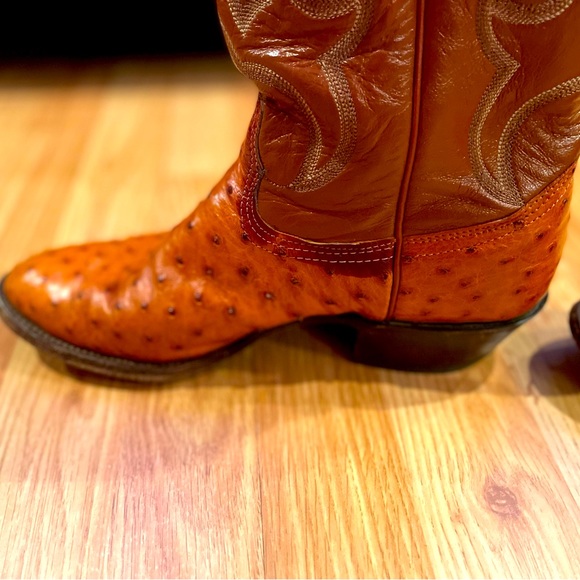 Nocona Genuine Exotic Full Quill Ostrich and Leather Men’s Cowboy Boots. - Picture 11 of 15